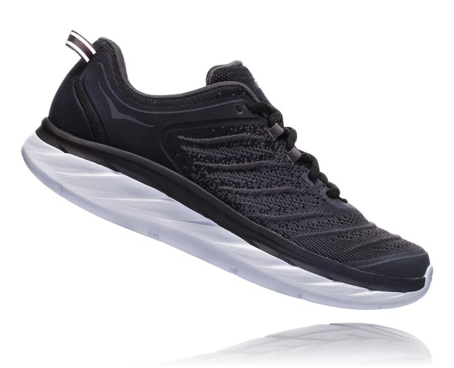 Running Shoes Womens - Hoka One One Akasa - Black/White - AXZYFTD-62